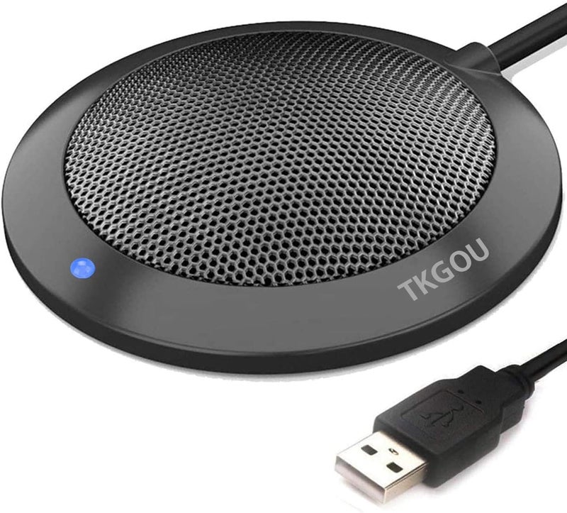 TKGOU Conference USB Microphone, Computer Desktop Mic with LED Indicator, Plug & Play Omnidirectional Condenser PC Laptop Mics for Online Meeting, Class, Skype, Recording, Zoom, (No Speakers Included) - Image 1